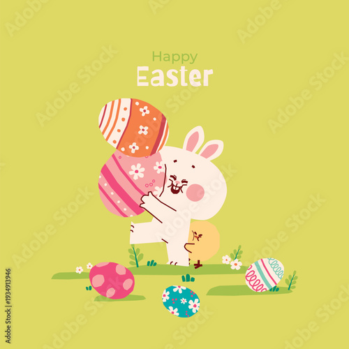 Adorable hand drawn christian easter vector illustration