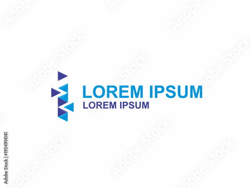 Free Download Digital Technology Lorem Ipsum Logo with Blue Triangle Mosaic Pattern Representing Data Innovation and Software - GFXLoad