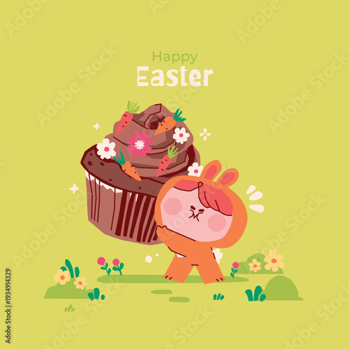 Adorable hand drawn christian easter vector illustration