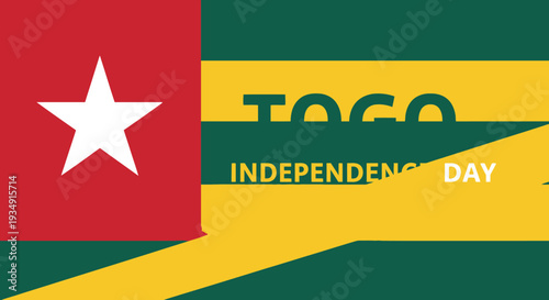 Togo Independence Day Flag Banner Illustration 1.