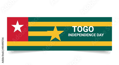 Togo Independence Day Flag Banner Illustration.