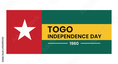 Togo Independence Day Flag Illustration Design.