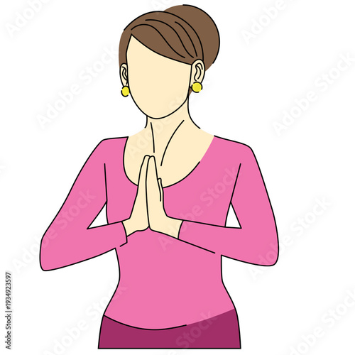 Illustration of a Woman in Traditional Clothing