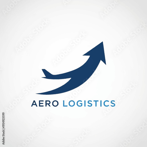 Aero Logistics Company Logo Design with Airplane and Arrow.