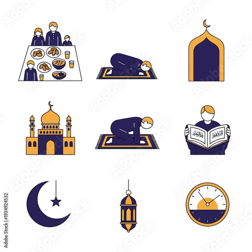 Islamic Symbols and Illustrations Collection.