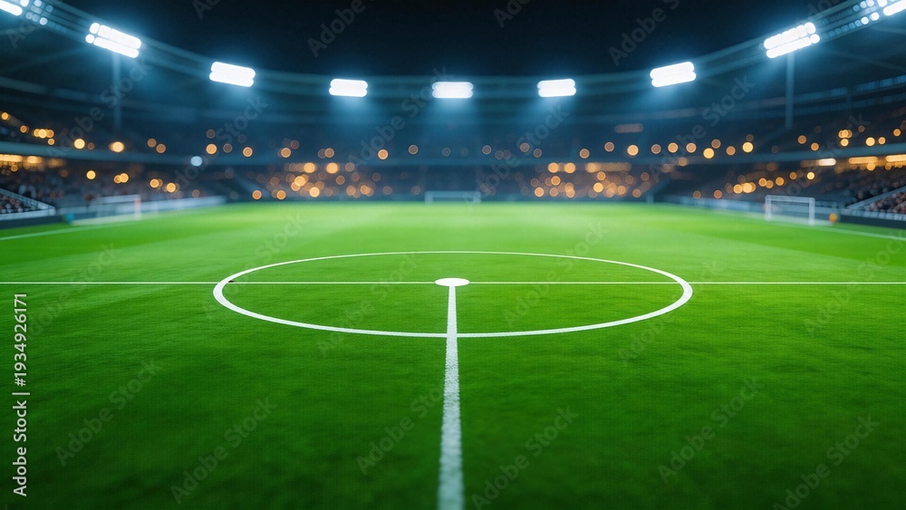 Fototapeta premium Soccer field at night stadium
