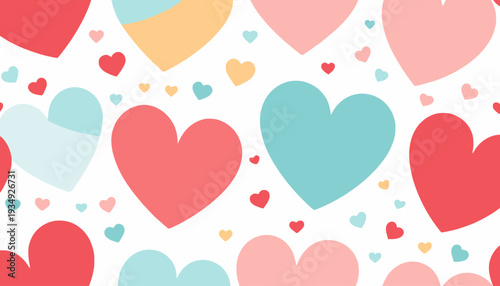 set of funny cartoon hearts