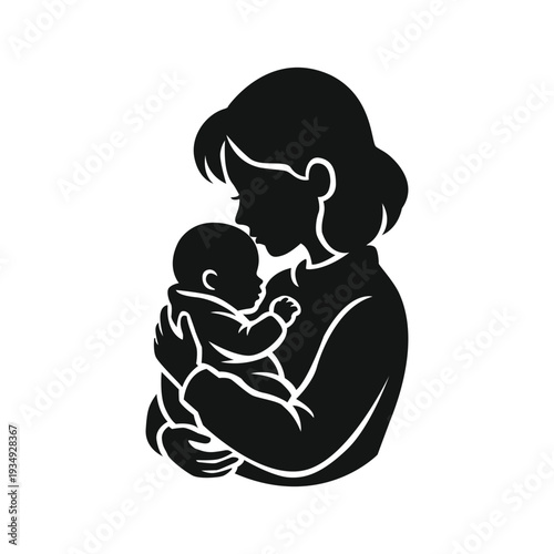 mother and baby silhouette