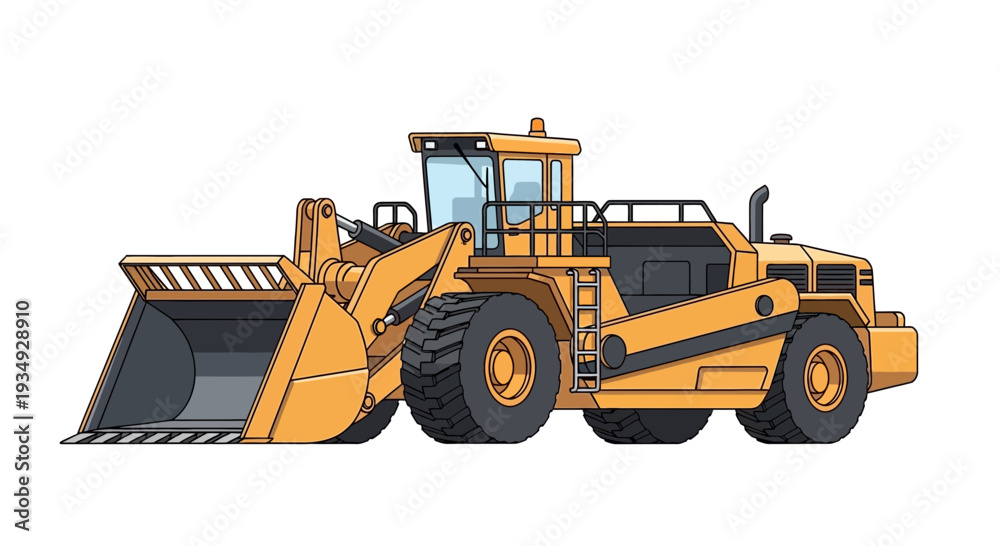 Obraz premium Yellow Wheel Loader Construction Vehicle