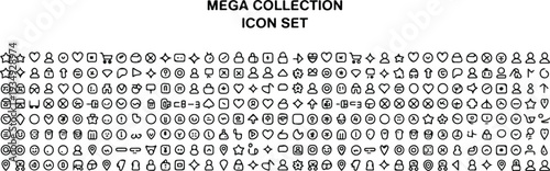 : Global Travel Outline Icon Set  Airplane, Passport, and Luggage Essentials