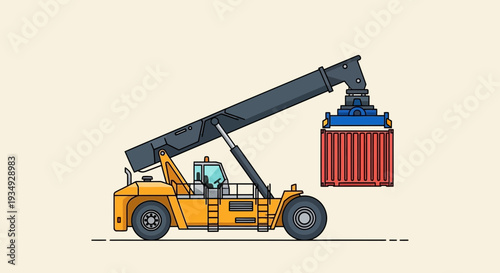 Container Handler Lifting Shipping Container