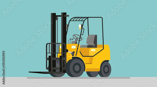 Yellow Forklift Truck Illustration
