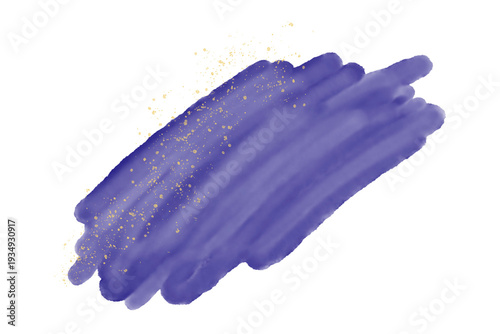 Dark Blue Abstract Shape with Golden Speckles