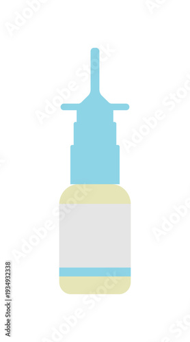 花粉症による鼻づまりや鼻炎を解消する点鼻薬のベクターイラスト