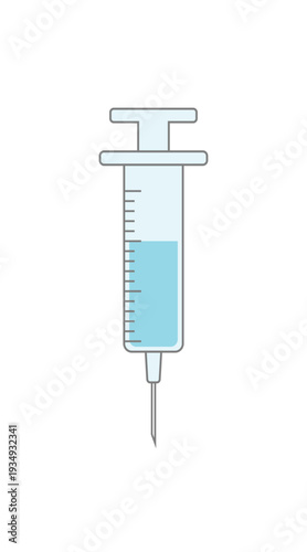 花粉症の重症化対策やアレルギー治療に用いる注射器のイラスト