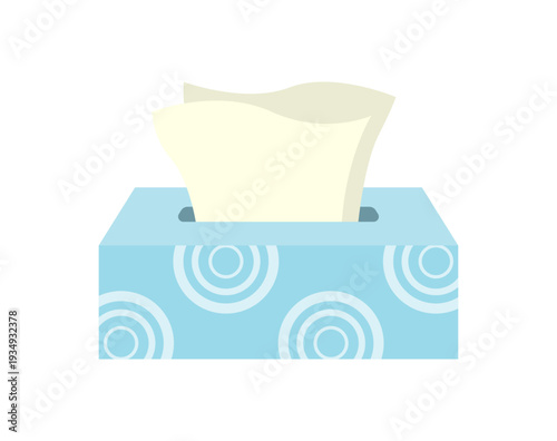 花粉症や風邪の鼻水対策に欠かせないボックスティッシュのベクターイラスト