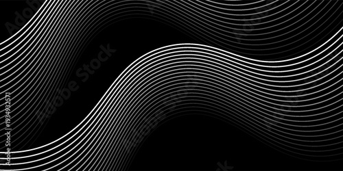Abstract wave lines soundwave smooth flowing dynamic isolated on white background. Technology, digital, communication, science, music concept vector background illustration