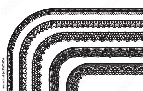Five styles of lace borders.