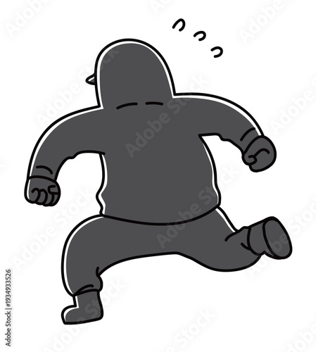 慌てて逃げる犯人_カラー