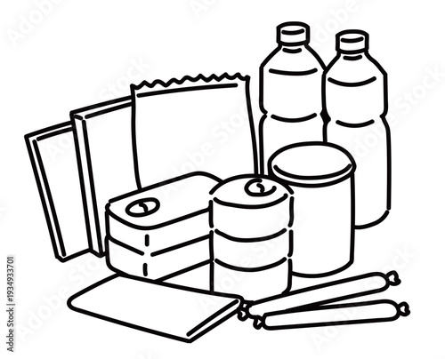 防災用の非常食_線画