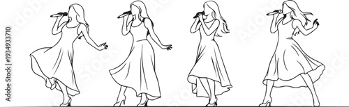 Jumping people silhouettes above cheering crowd isolated on white background, celebration, concert audience, excitement, party, freedom, happiness concept illustration