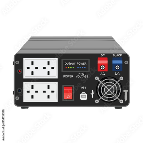 Portable Power Inverter with USB and AC Outlets
