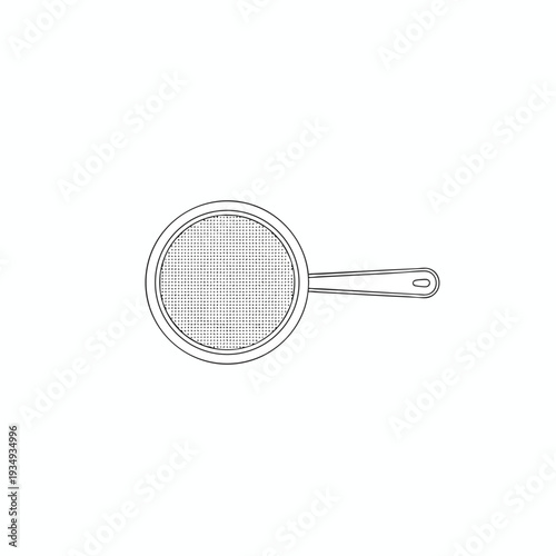 Simple Line Drawing of a Tea Strainer