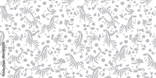 かわいいシマウマと水玉のパターン