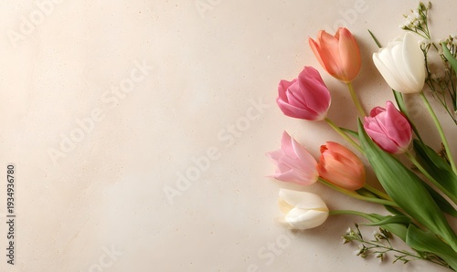 Create an elegant neutral-toned background for a social media promo post for International Women’s Day