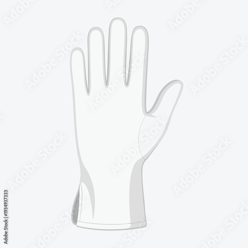 White protective glove on white background