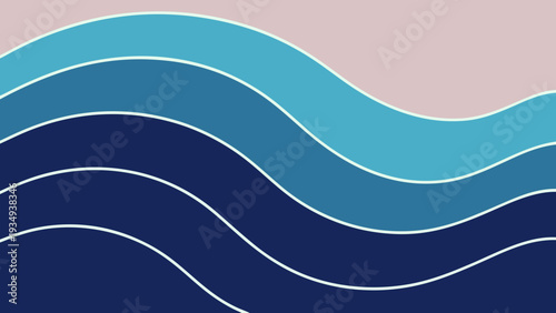 Abstract blue wave background featuring a vector water flow design with wavy lines and light curve patterns for a professional business banner or artistic motion wallpaper backdrop