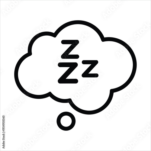 Thought bubble with Zzz symbols for sleep Keywords: sleep, sleeping, dream, dreaming, rest, relaxation, slumber, nap, tired