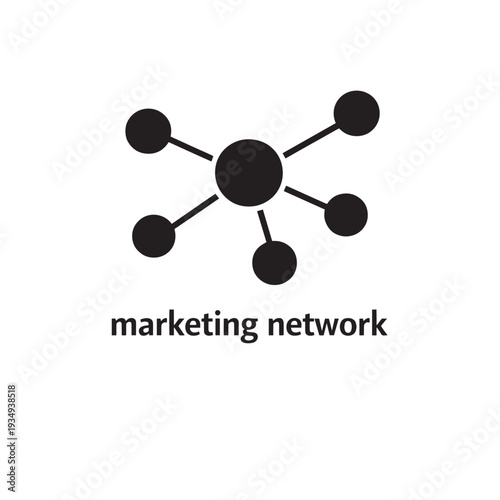 Black and white marketing network symbol with connected circles 1 desig