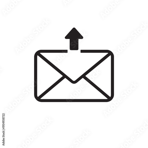 Black envelope with upward arrow email