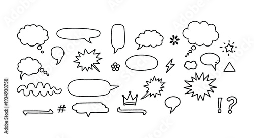Collection of comic speech bubbles and sound effects