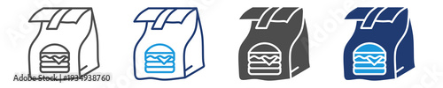food bags icon set multiple style