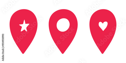 Set of hand drawn map pin Map marker pointer sign GPS and mapping tools Location pin symbol Pinpoint clipart in doodle style Single element for web, design