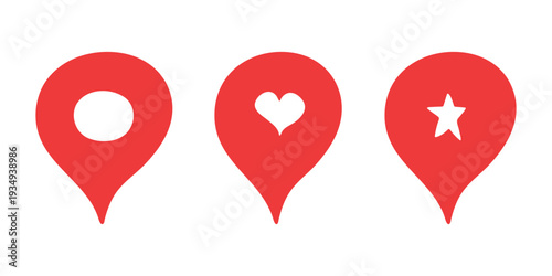 Set of hand drawn map pin Map marker pointer sign GPS and mapping tools Location pin symbol Pinpoint clipart in doodle style Single element for web, design