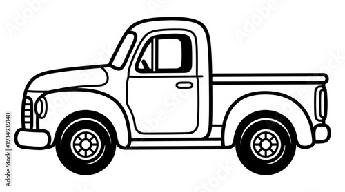 Vintage Pickup Truck Outline