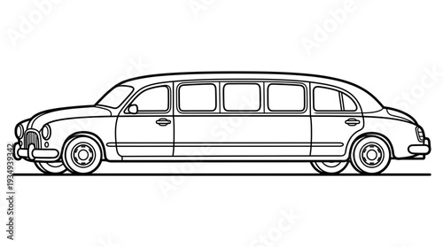 Classic Limousine Line Art