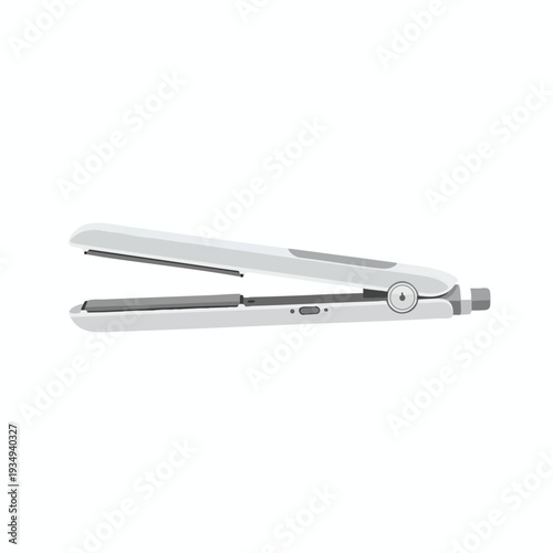 Silver Hair Straightener on White Background