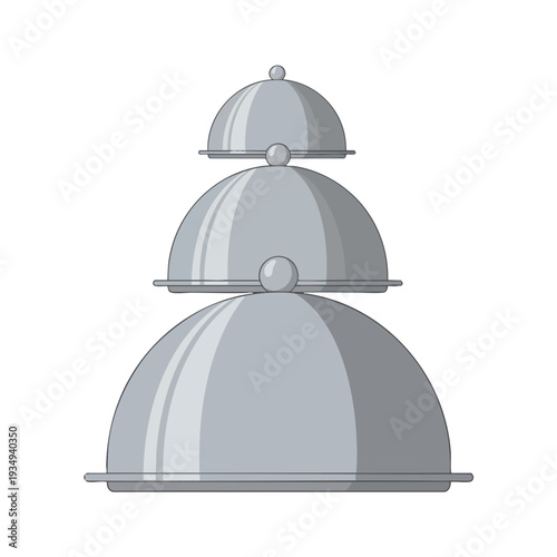 Stacked Serving Dishes with Cloche Covers