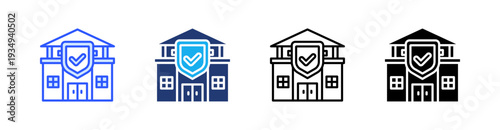 Authority Multiple Style Icon Set Vector 