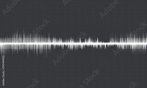 Halftone Audio Waveform on Dark Gradient Background