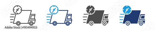 fast delivery icon set multiple style