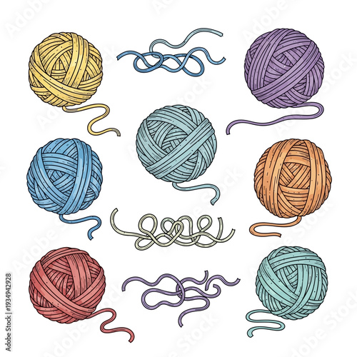 Colorful Balls of Yarn and Thread.