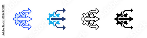 Advance Multiple Style Icon Set Vector 