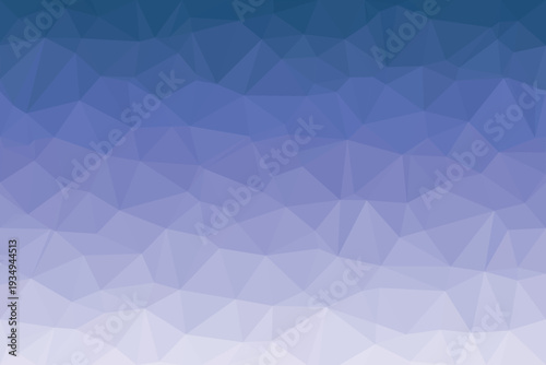 A captivating low poly polygonal background showcases a stunning gradient of deep sapphire transitioning to pale sky blue