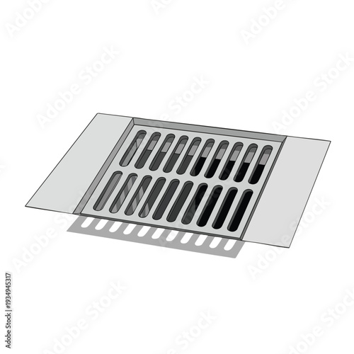 Illustration of a metal ventilation grate
