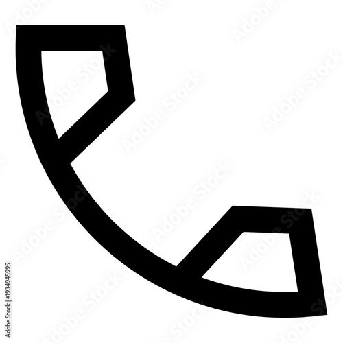 Vector Phone Handset Icon – Minimalist Outline Telephone and Contact Symbol EPS